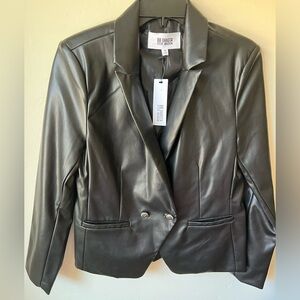 NWT BB DAKOTA STEVE MADDEN BLACK FAUX LEATHER JACKET Sz M